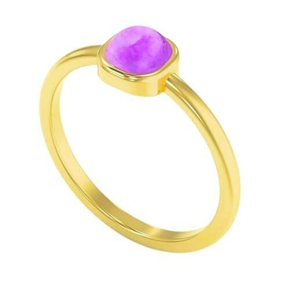 3461 Dainty Gemstone Ring – 925 Sterling Silver 18K Gold Plated Square